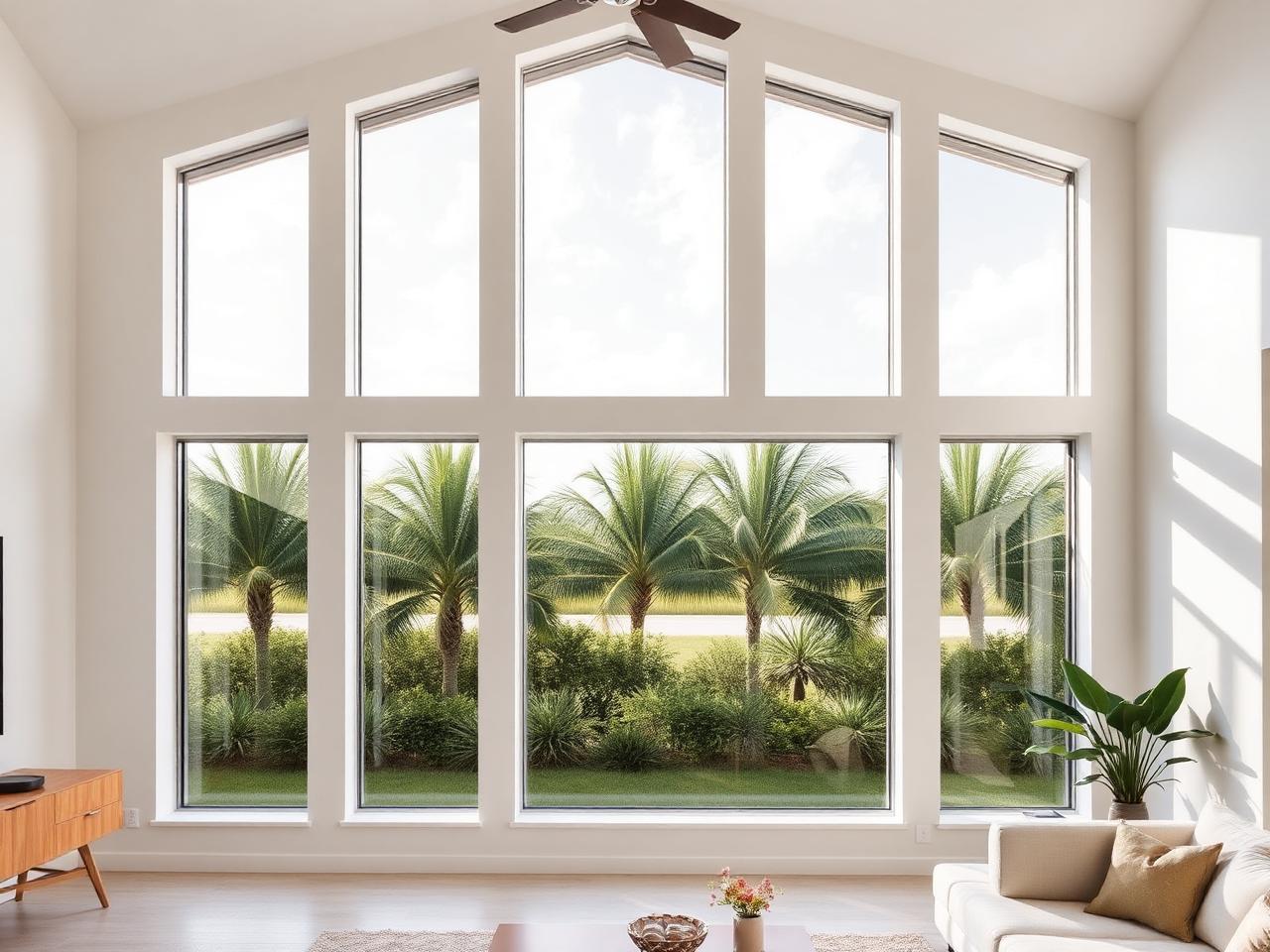 Hurricane-rated impact windows on a Florida home